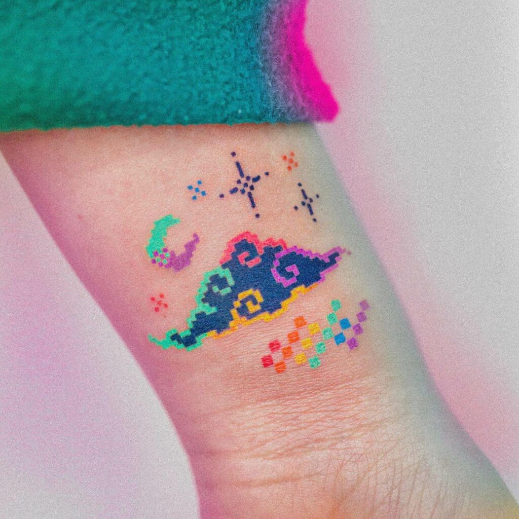 Rainbow Cloud Tattoo