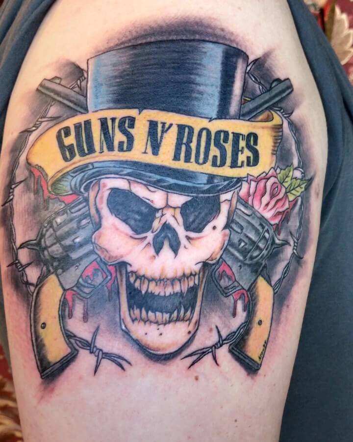 Guns And Roses Alternative Logo Tattoo