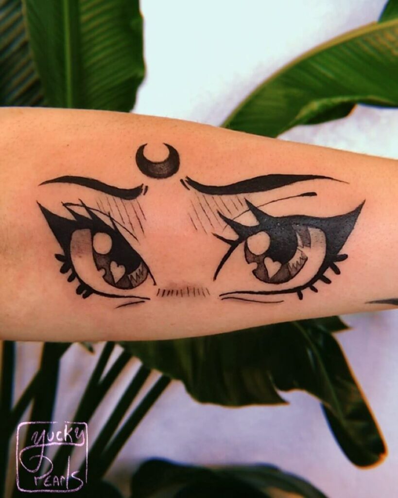 Anime eyes tattoo  The World of Body Modifications