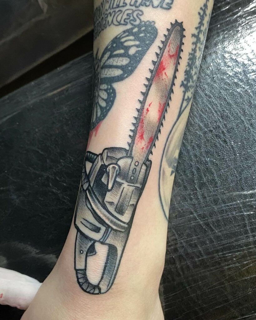 Texas Chainsaw Massacre Murder Weapon Tattoo