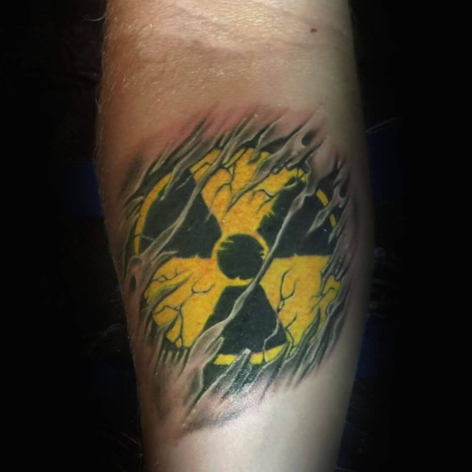 Yellow Tre-Foil Symbol Tattoo