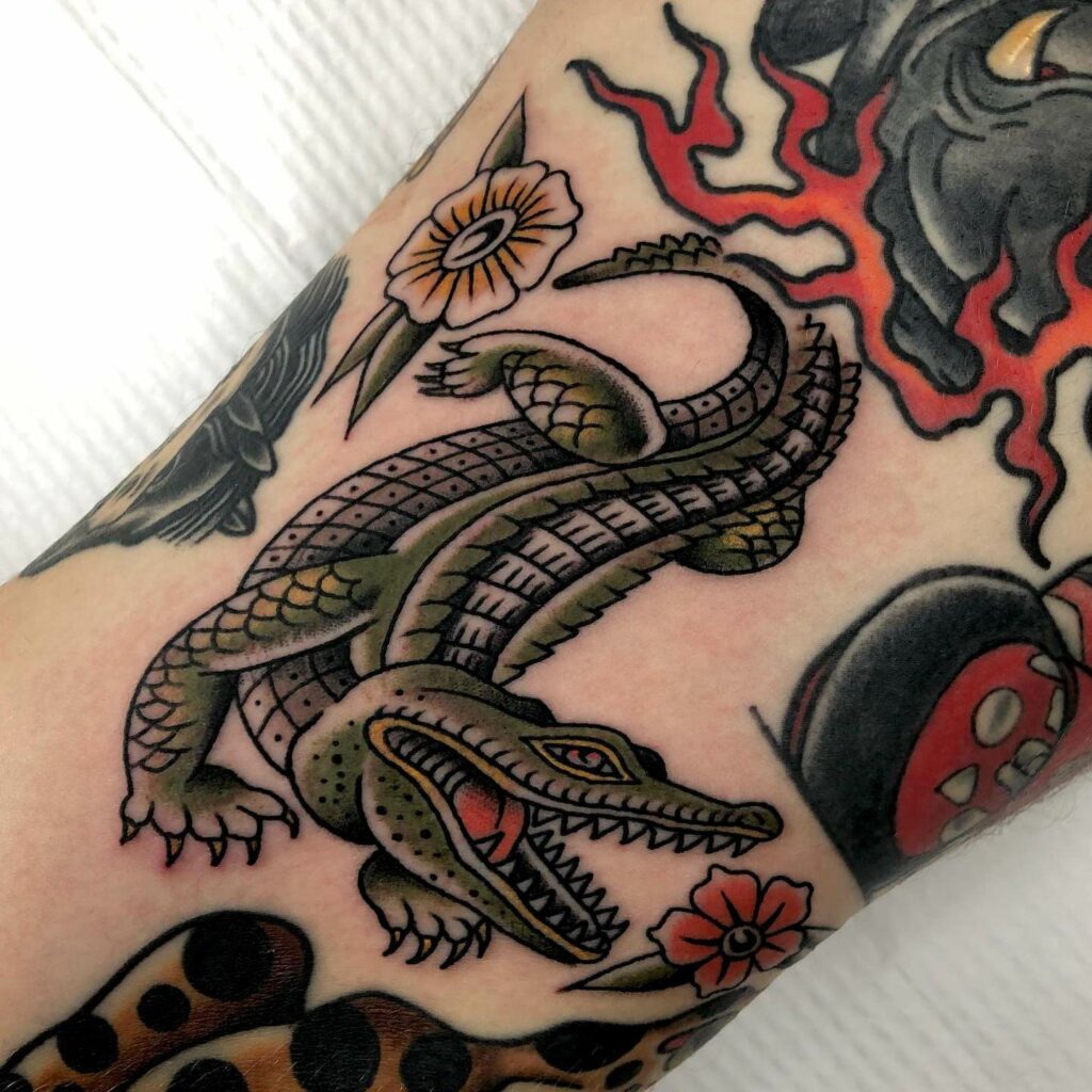Red Ink Addiction Aligator Florida Tattoo