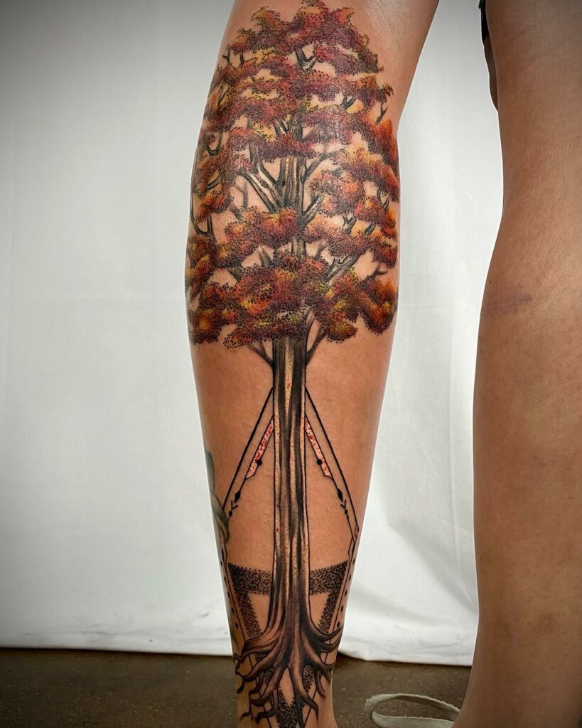 Red Oak Tree Tattoo