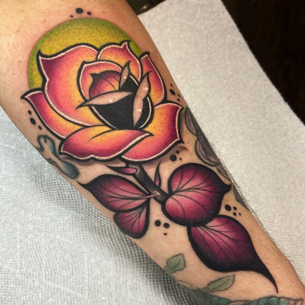 Rose With Halo Tattoo