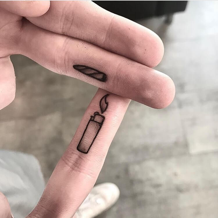 Lighter And Blunt Tattoo