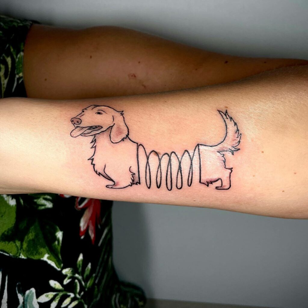 Playful Springy Weiner Dog Tattoo Ideas