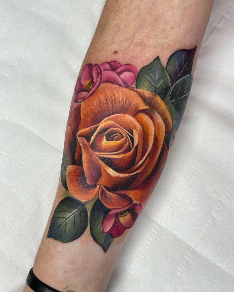 Orange Rose Tattoo