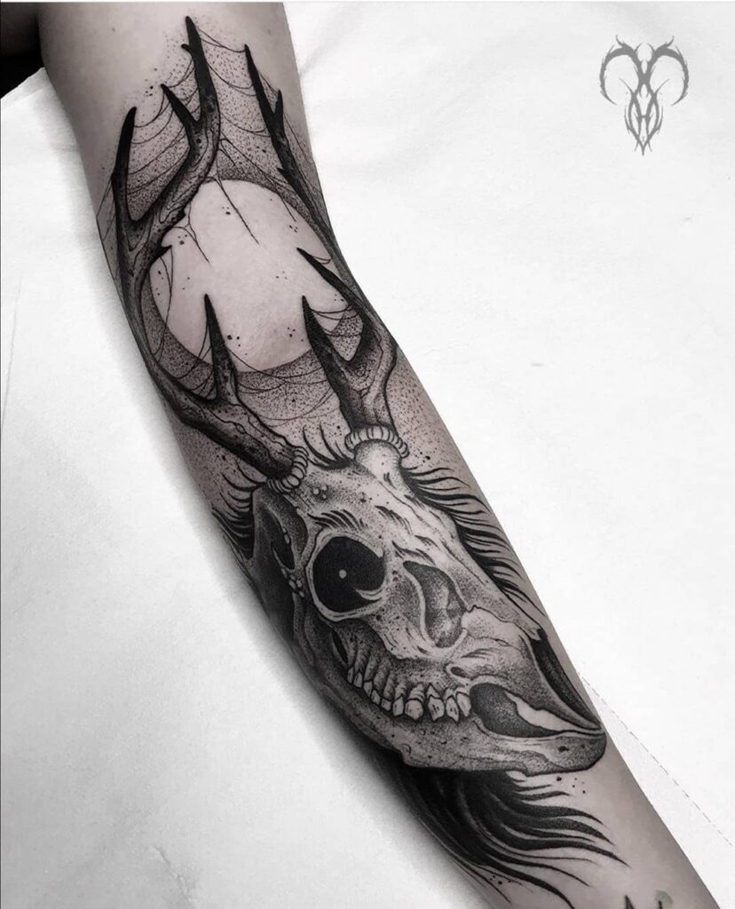 Hyper-Realistic Full Sleeve Wendigo Tattoo