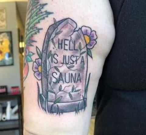 Cute Grave With Quote Tattoo