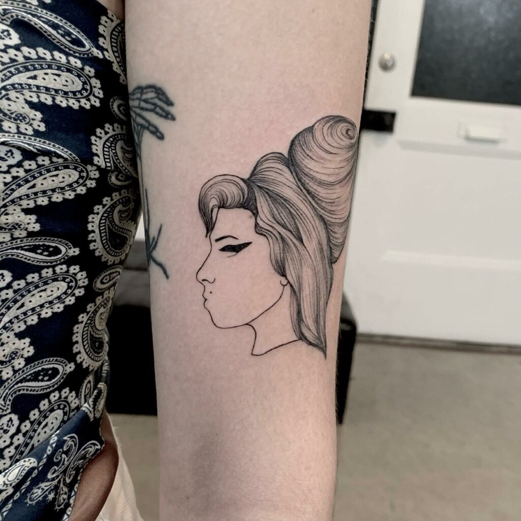 Minimal Amy Winehouse Tattoo Designs For Her Fans