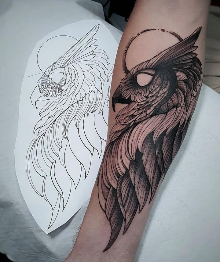 Illustrative Owl Tattoo