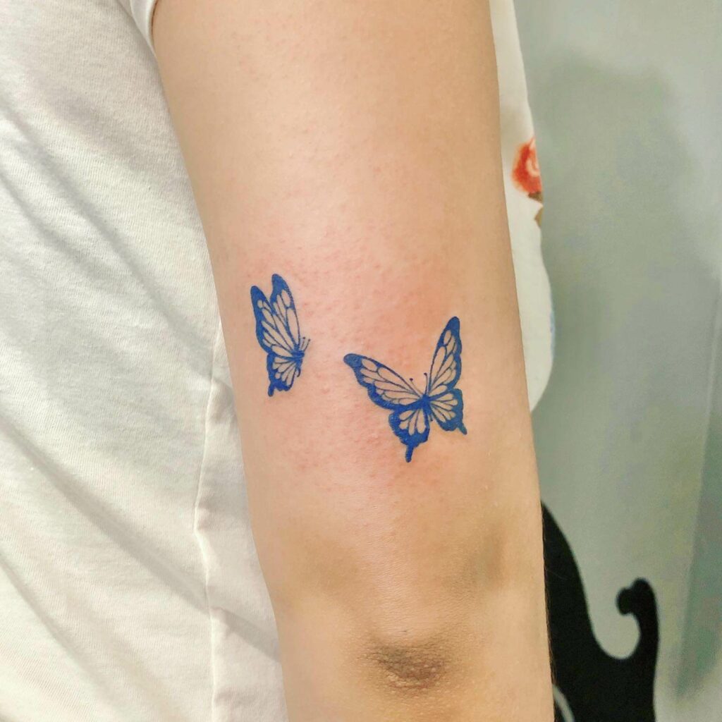 Three Kings Blue Butterfly Tattoo