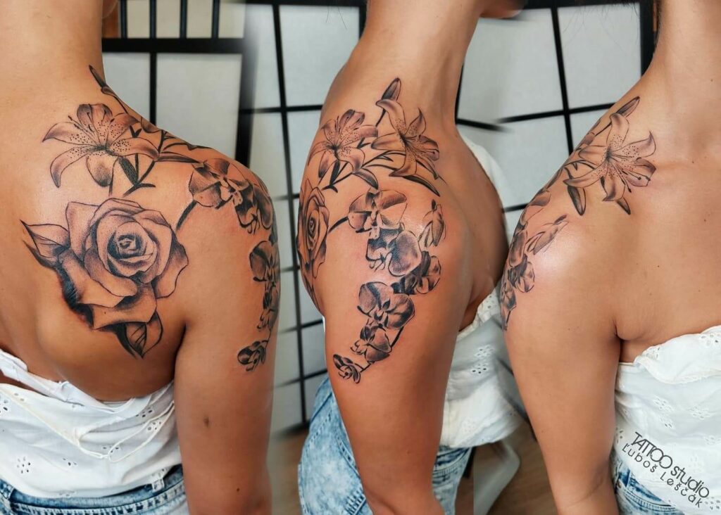 Flower Shoulder Tattoo