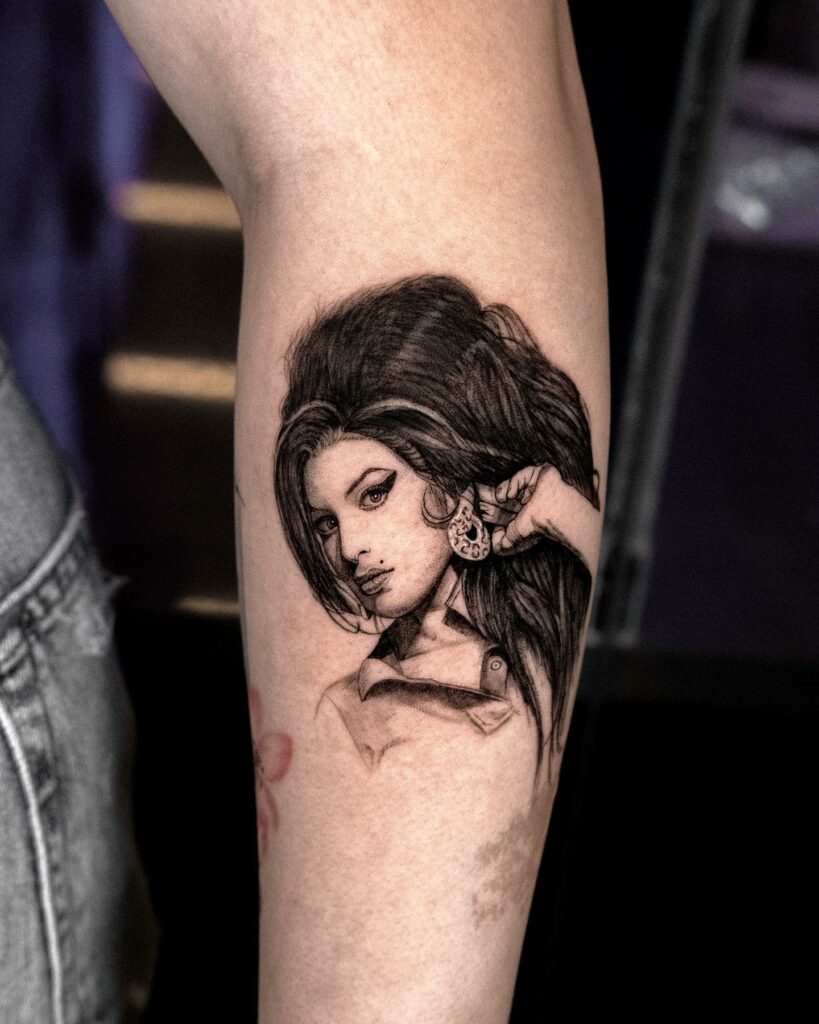 Stunning Amy Winehouse Portrait Tattoo Ideas