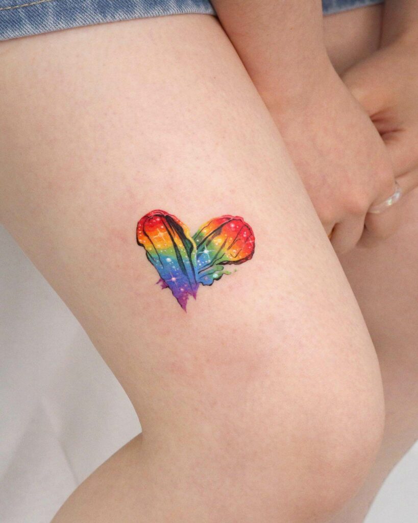 Small Rainbow Heart Tattoo