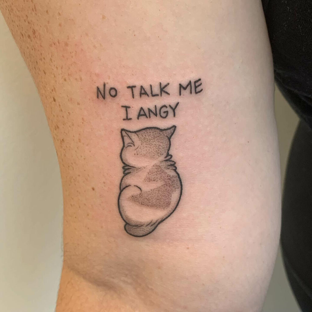 Trendy Cat Meme Tattoo