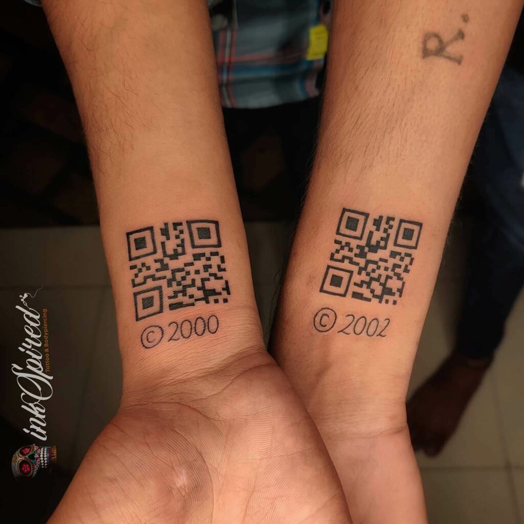 QR Code Tattoo With Dates