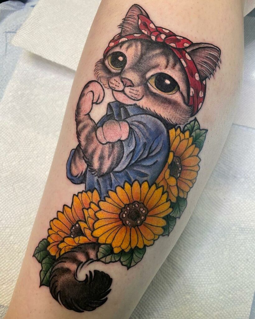 Cute Cat Styled Rosie Tattoo