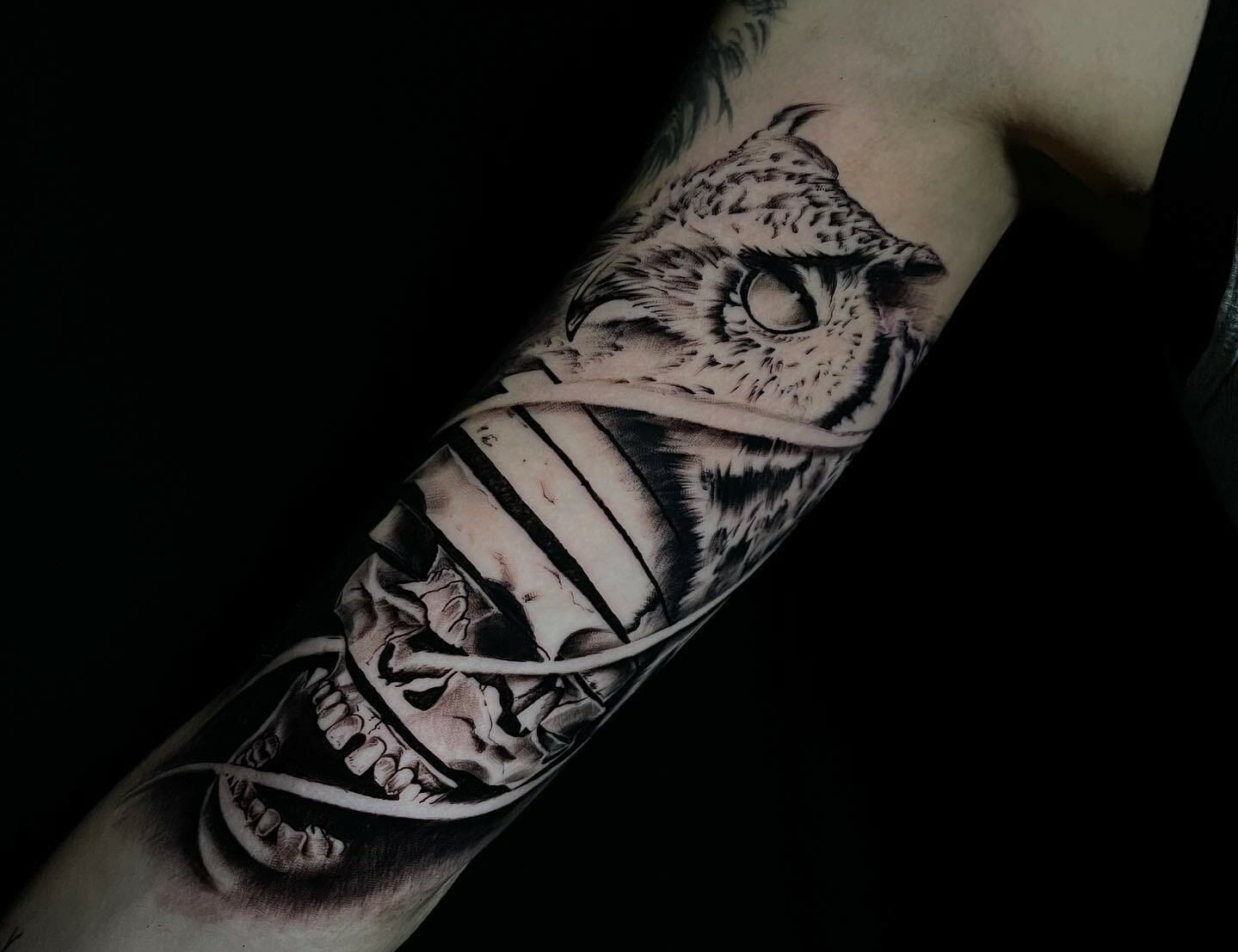 Sugar Skull and Owl tattoo by Myskow Slawomir  Post 22800