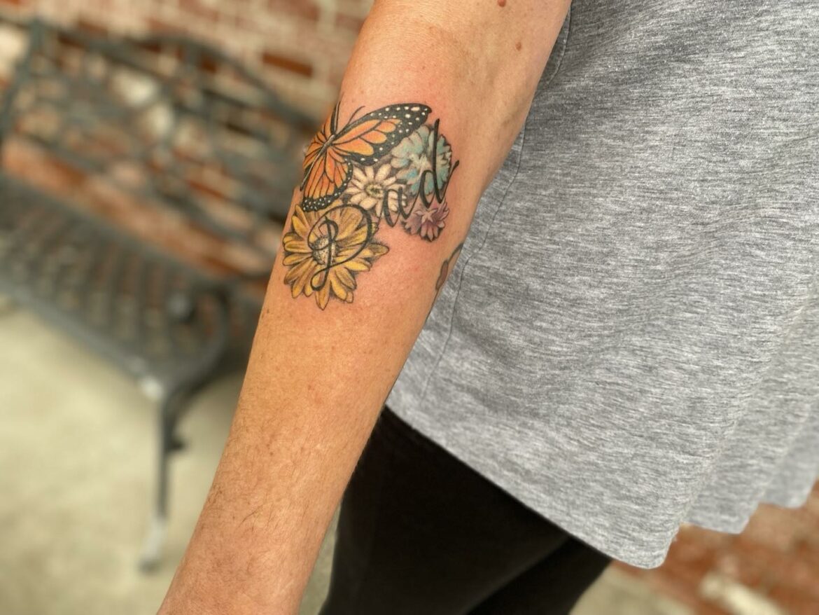 Butterfly Memorial Tattoo
