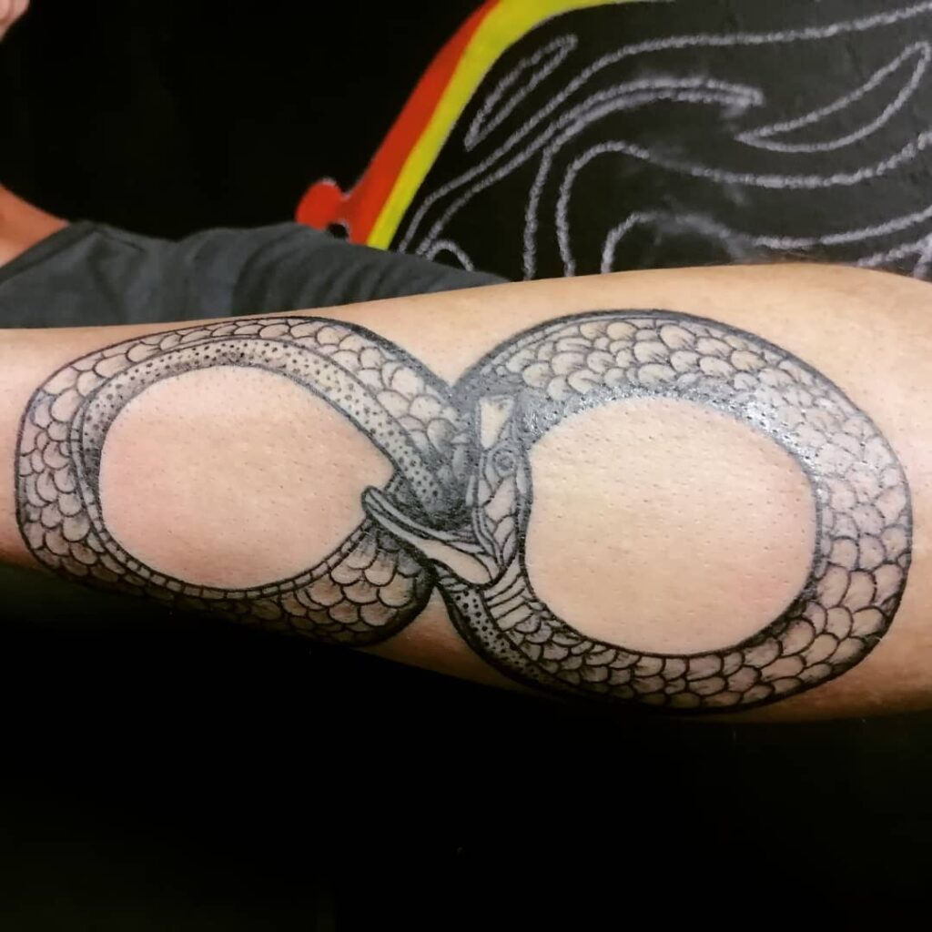 Snake Eating Its Own Tail Tattoo Design