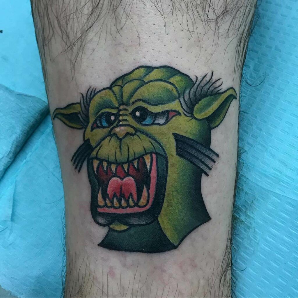Yoda Sucky Panther Tattoo Design