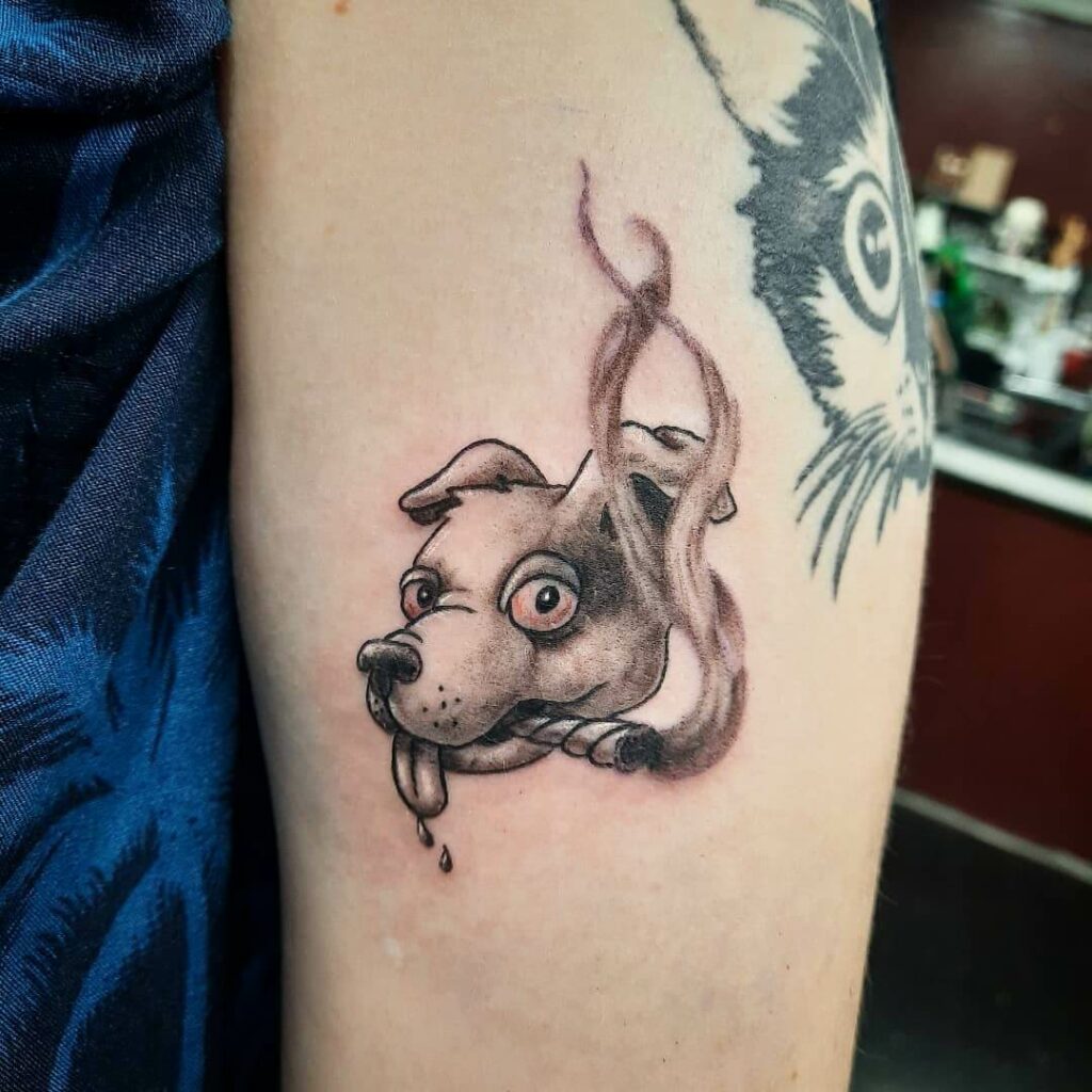 Dog Smoking A Blunt Tattoo