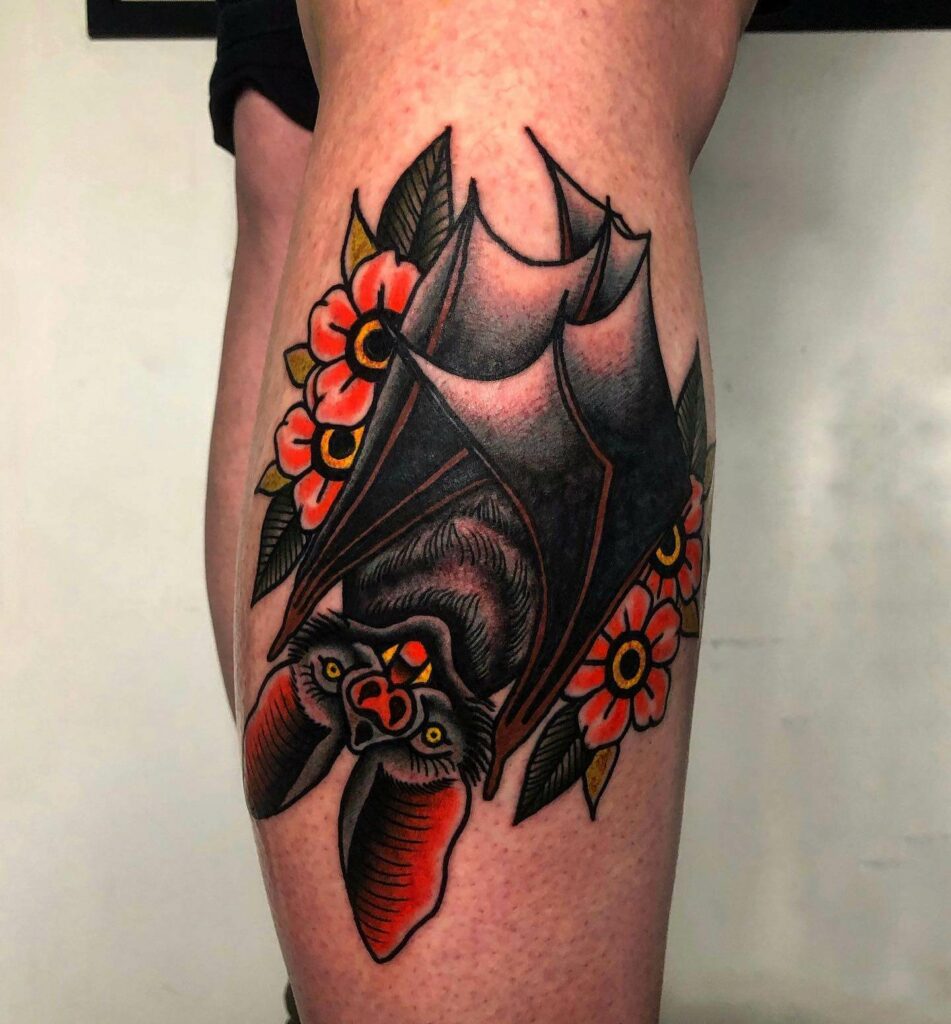 Vintage Bat Tattoo Flash