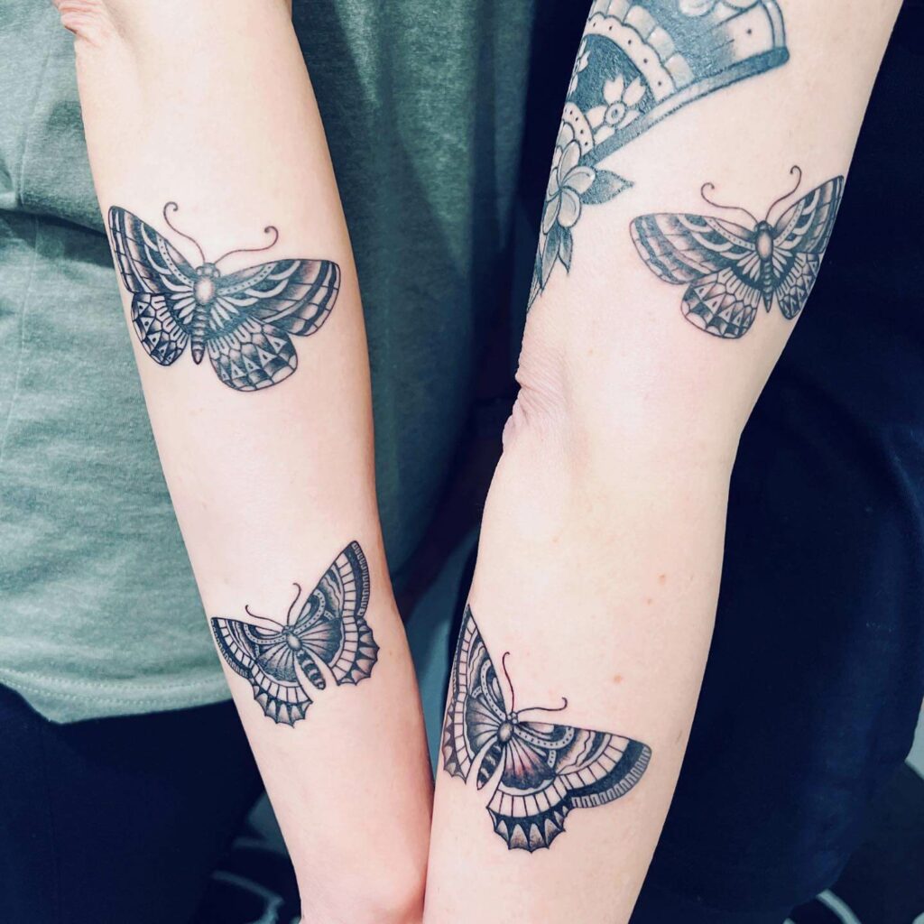Gothic Black Butterfly Tattoo