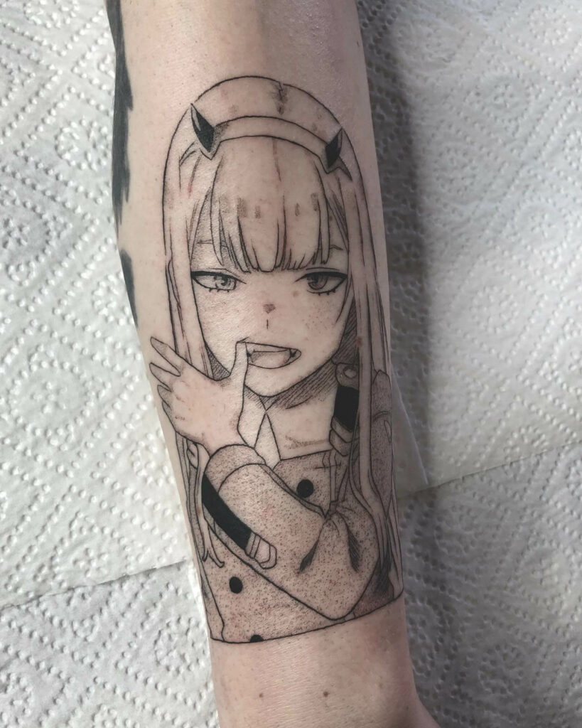 Villainous Zero Two Look Hand Tattoo