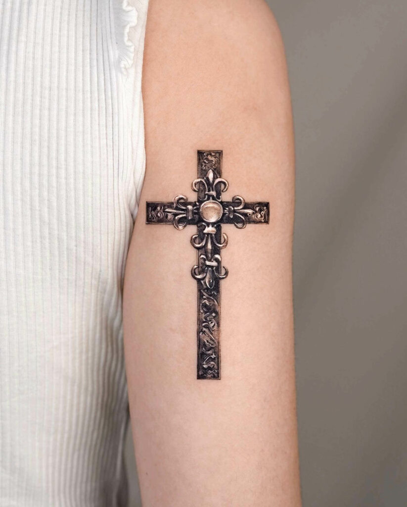 The Gorgeous Ornamented Gothic Cross Tattoo