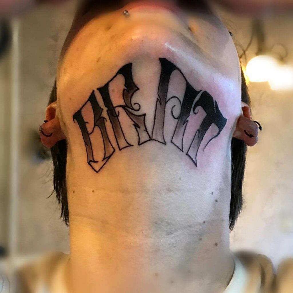 Amazing Brat Under the Chin Tattoo Ideas