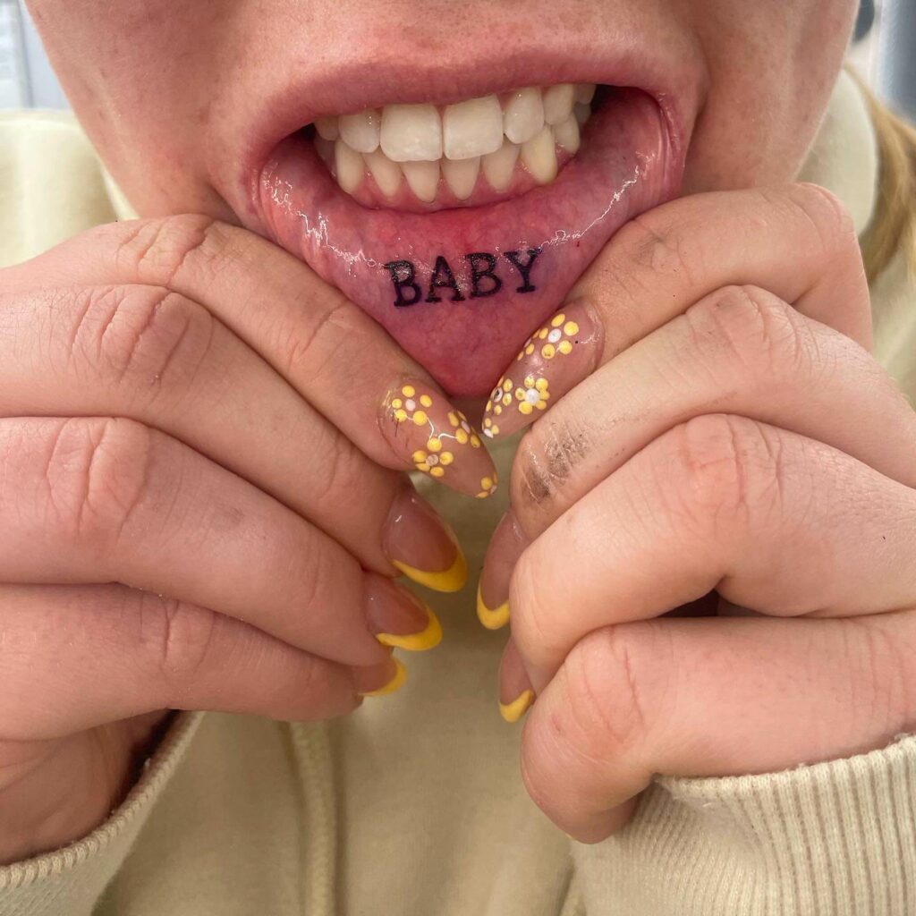 Inner Lip Tattoo For Couples