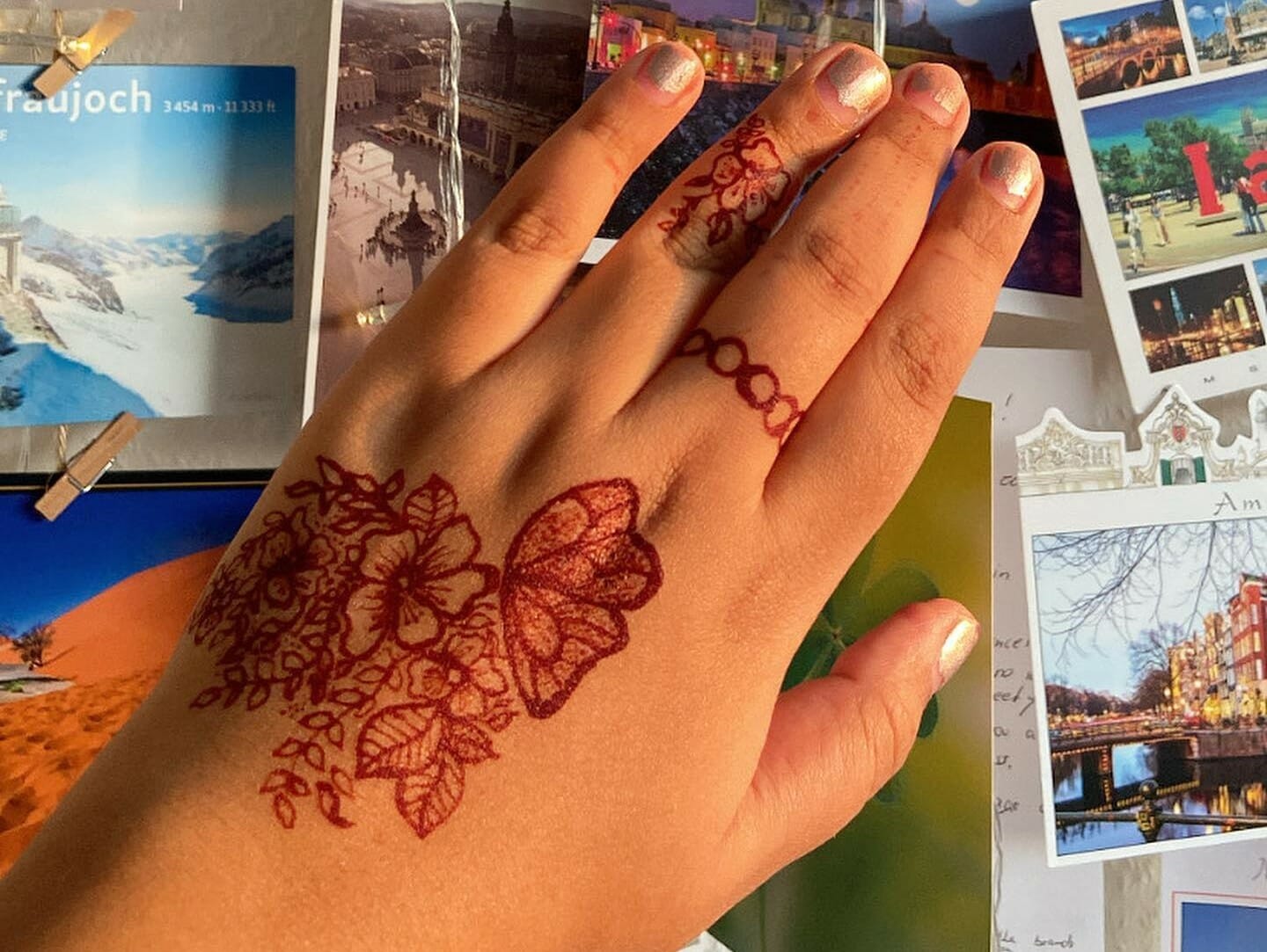 VON SUIZ Heena Mehandi Mehendi Tattoo Stencil Sticker Set for | Hand | Body  | Finger