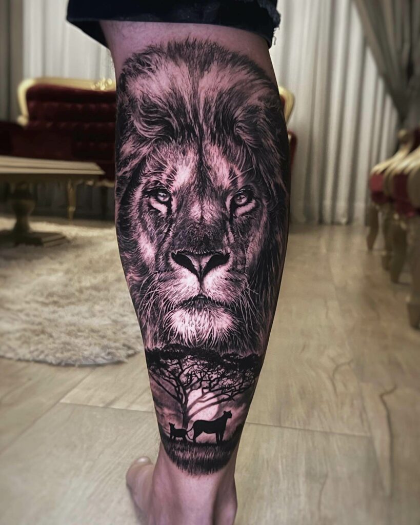Three Kings Lion Head Tattoo
