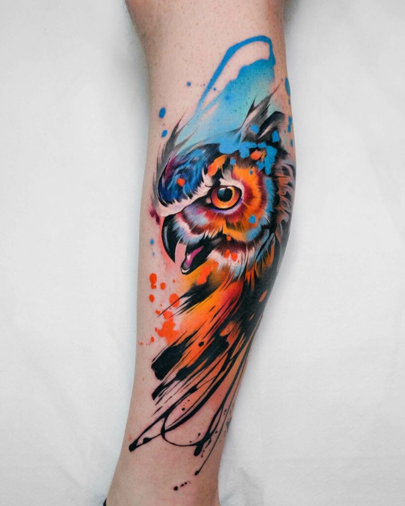 Watercolor Bird Tattoo