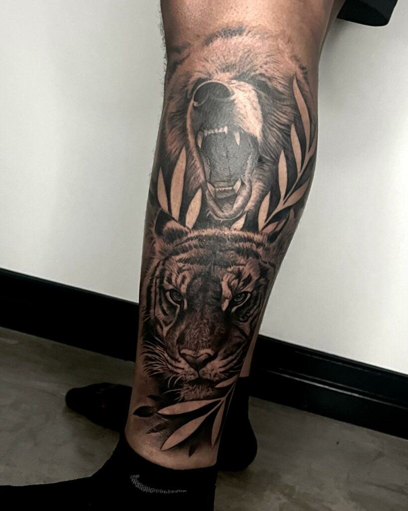 The Dope Merge Of The Big Bear Tattoo And Tiger Tattoo