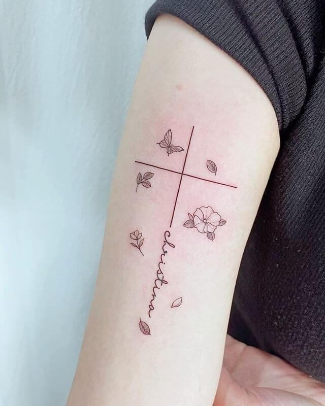 mens cross tattoo with flowerTikTok Search