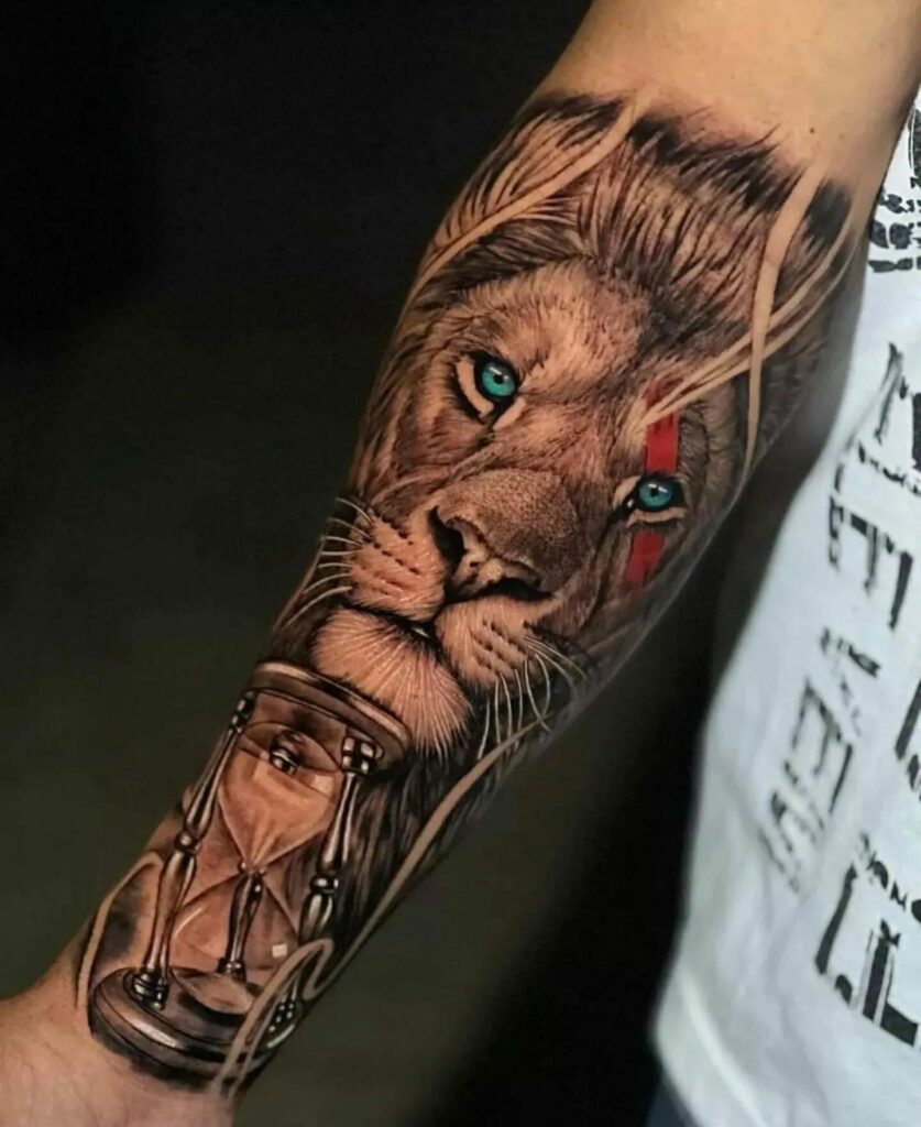 3d Half Sleeve Lion Forearm Tattoo