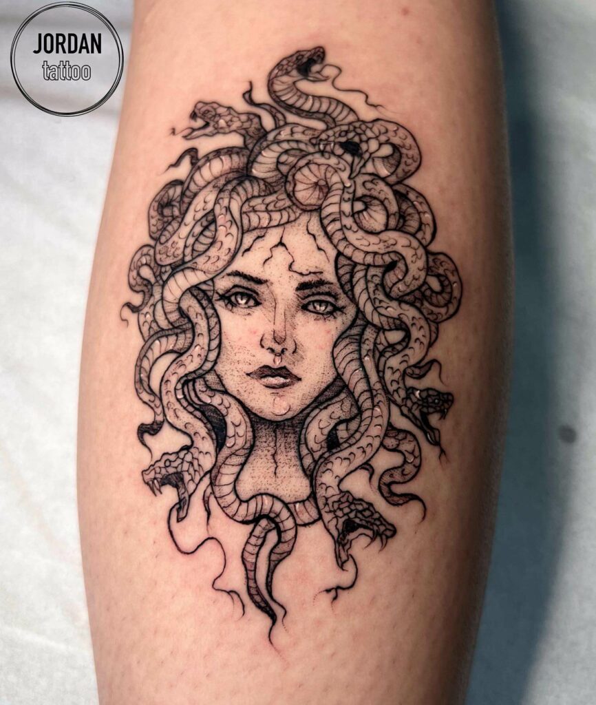 simple cute medusa tattoo