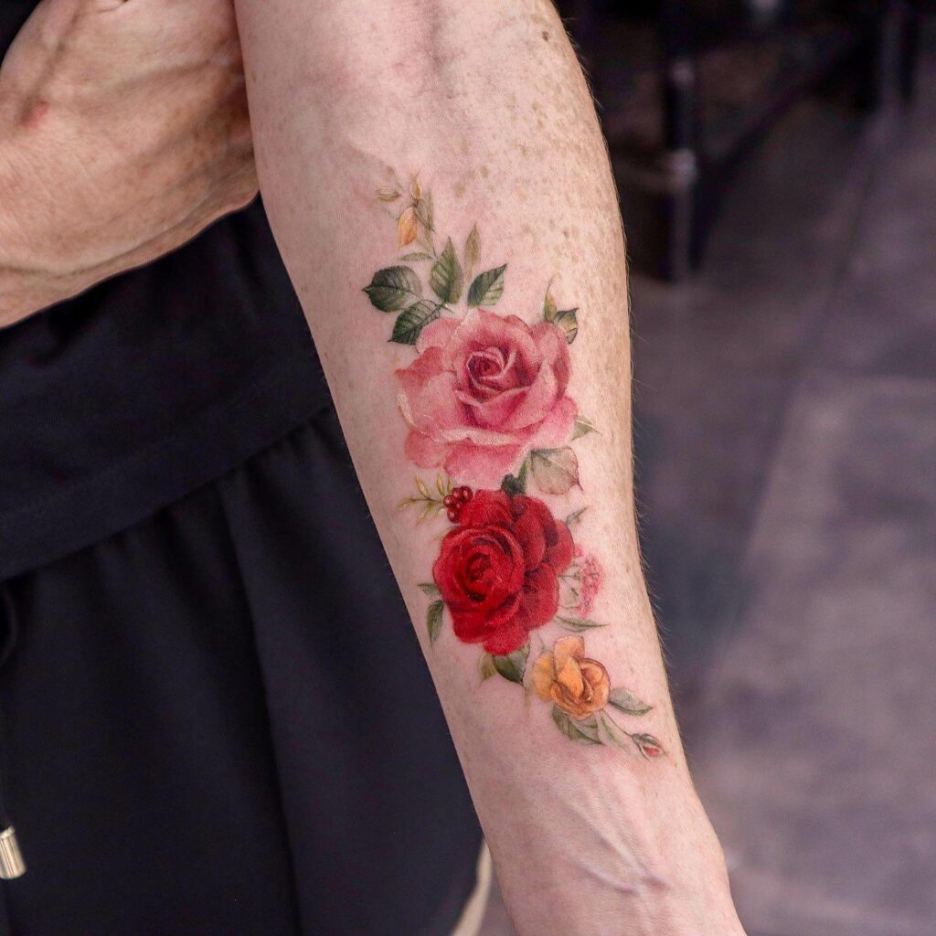 Forearm Rose Tattoo