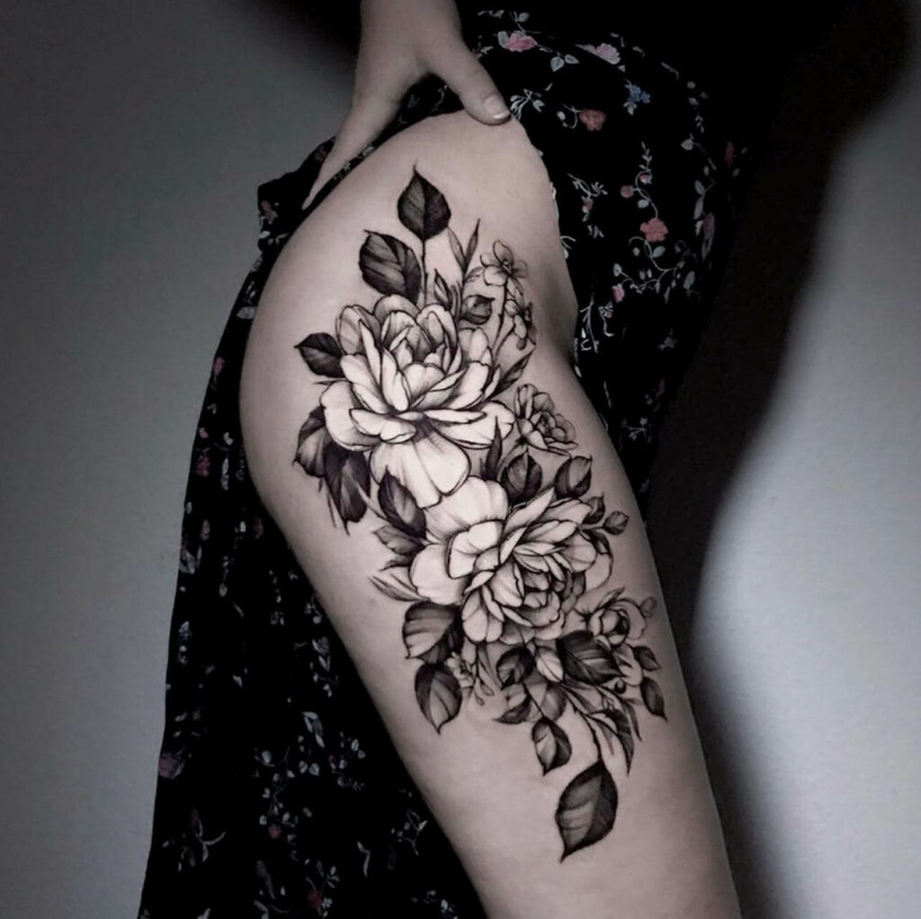 The Gorgeous Floral Hip Sleeve Tattoo