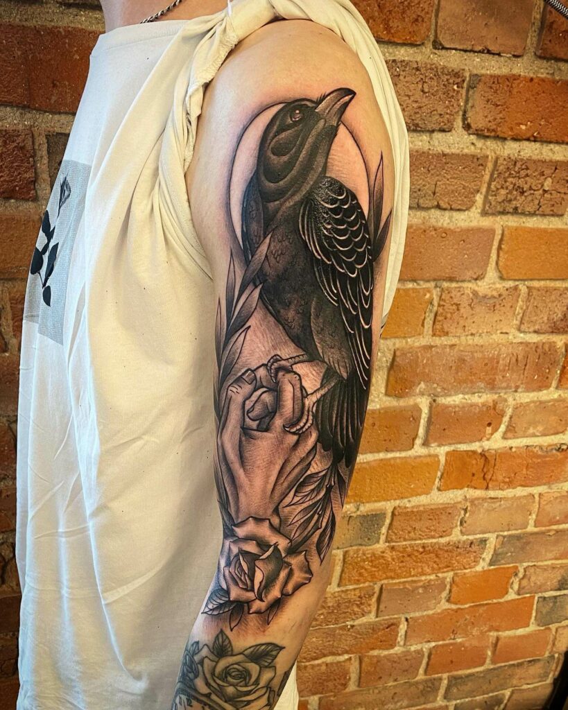 Arm Sleeve Crow Nest Tattoo