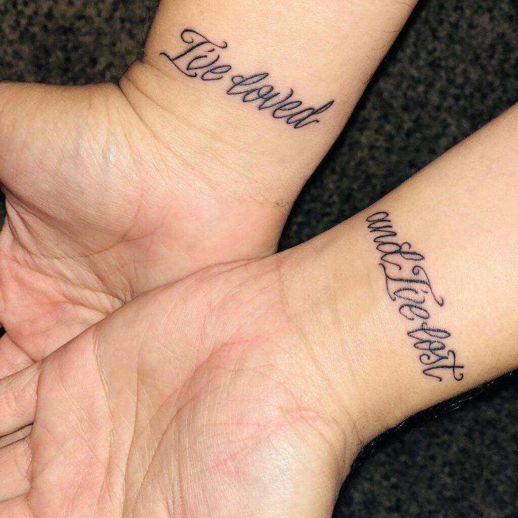 Rihanna and Drake Quote Tattoo