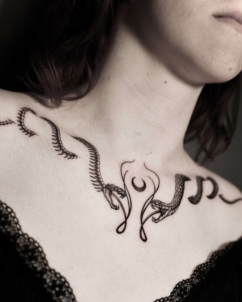 Skeleton Snake Tattoo