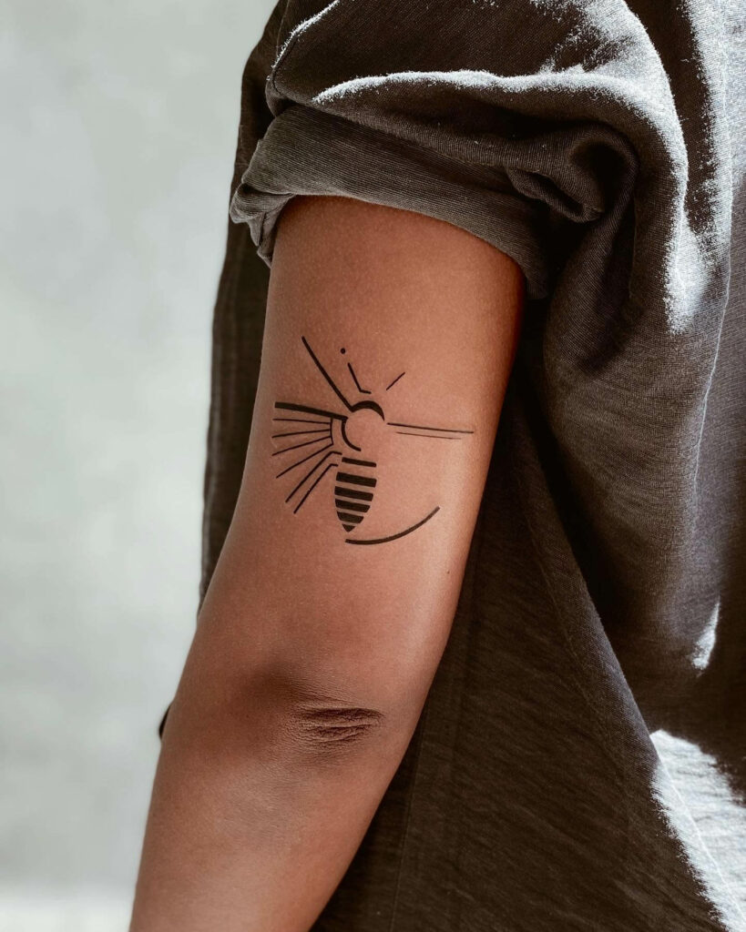 Amazing Bee Tattoos with Geometrical Shapes