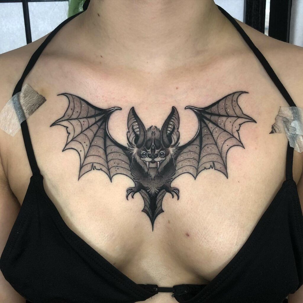 Bat Chest Ink Addiction Tattoo