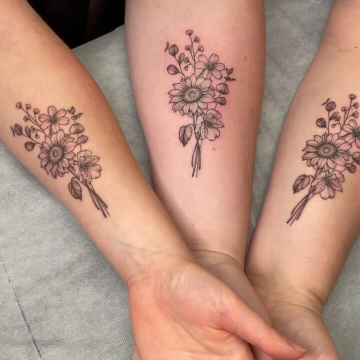 Family Tradition Flower Tattoo Design