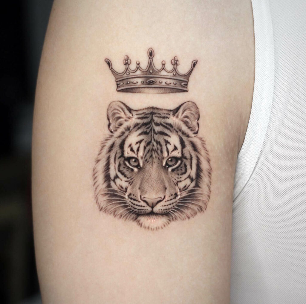 Crown X Small Tiger Tattoo