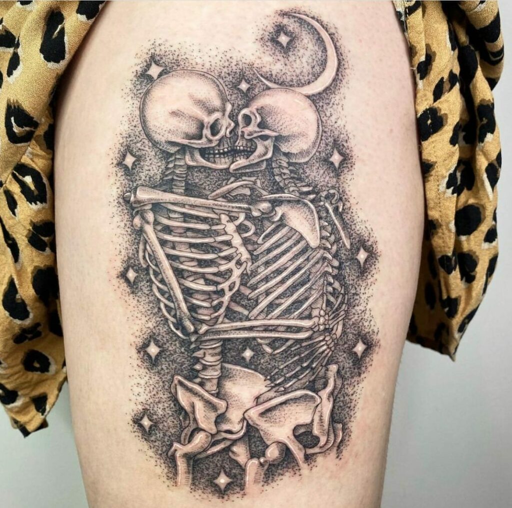 Tattoo uploaded by ClairesKraftStorytimeInk  Skeleton lovers  Tattoodo